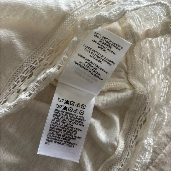 Lucky Brand Cream Lace Women's Top - Picture 6 of 7